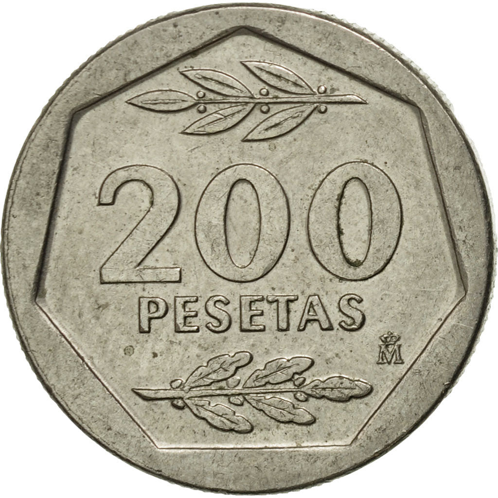 Münze, Spanien, Juan Carlos I, 200 Pesetas, 1986, S+, Copper-nickel, KM:829