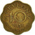 Moneda, Ceilán, George VI, 10 Cents, 1951, MBC, Níquel - latón, KM:121
