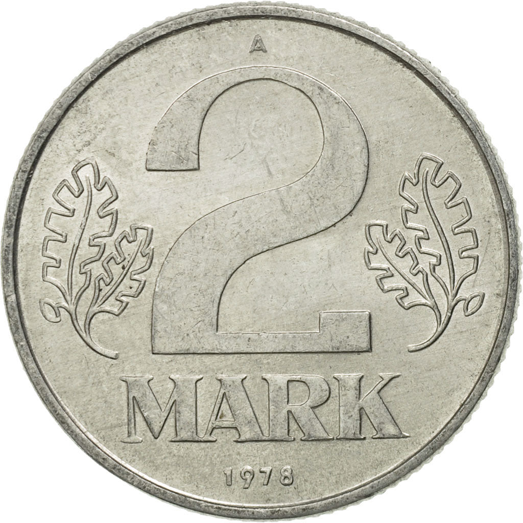 Münze, GERMAN-DEMOCRATIC REPUBLIC, 2 Mark, 1978, Berlin, S+, Aluminium, KM:48