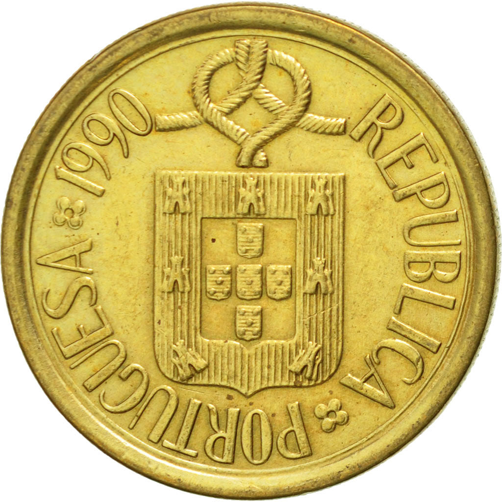 Münze, Portugal, 10 Escudos, 1990, S+, Nickel-brass, KM:633