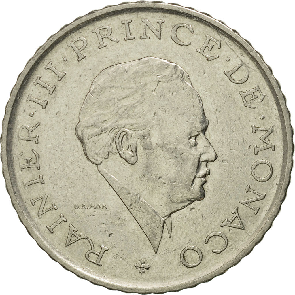 Moneta, Monaco, Rainier III, 2 Francs, 1979, VF(30-35), Nikiel, KM:157