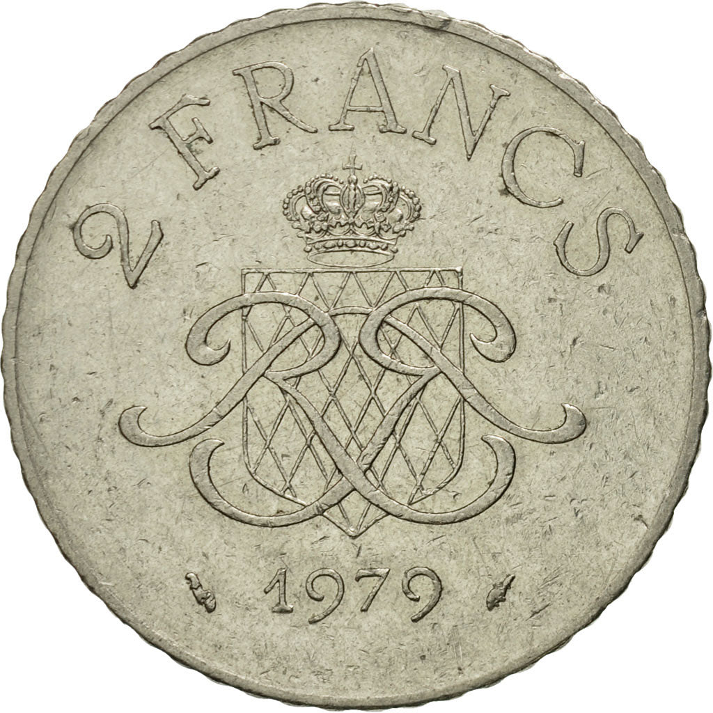 Moneta, Monaco, Rainier III, 2 Francs, 1979, VF(30-35), Nikiel, KM:157