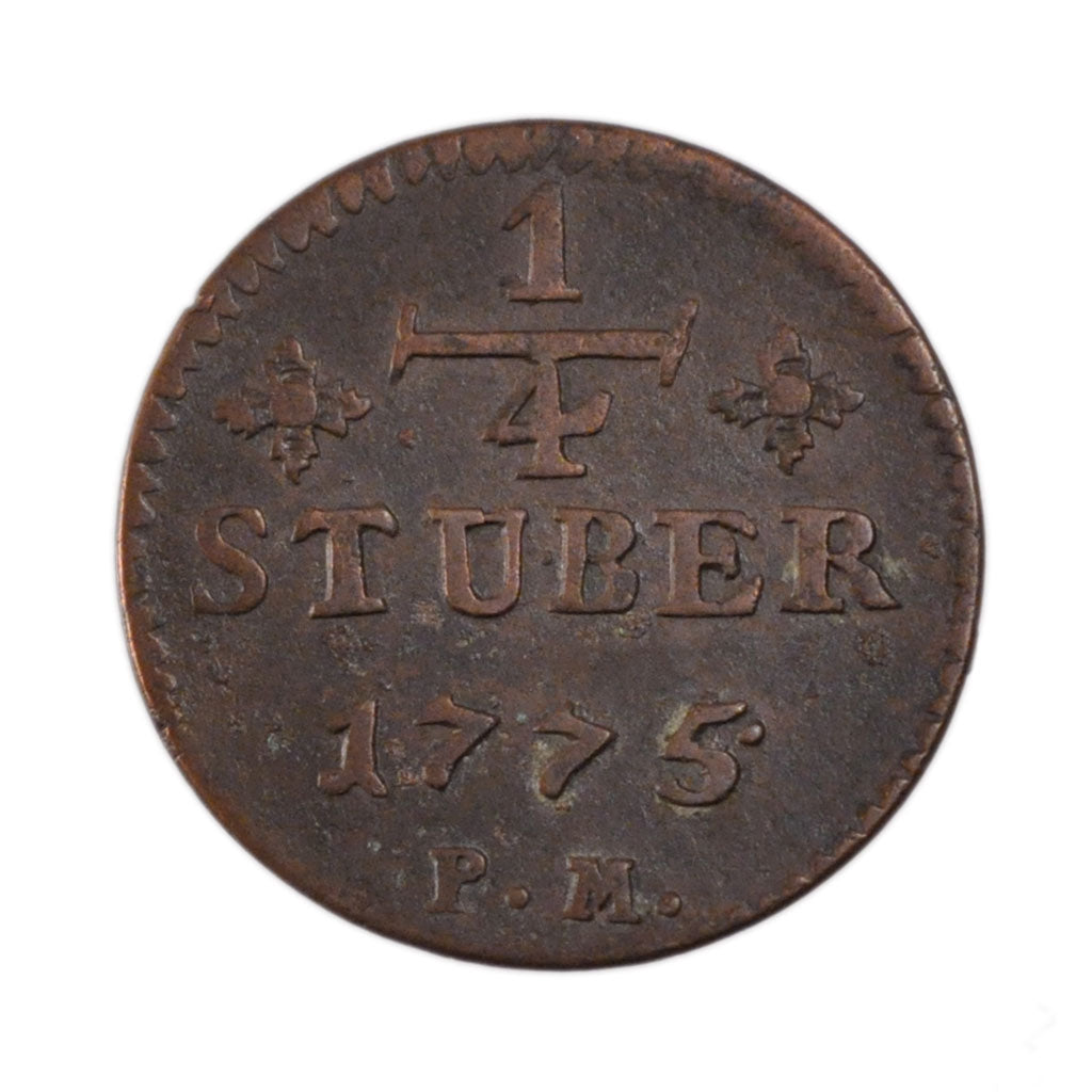 Coin, German States, JULICH-BERG, Karl Theodor, 1/4 Stüber, 1775, VF(30-35)