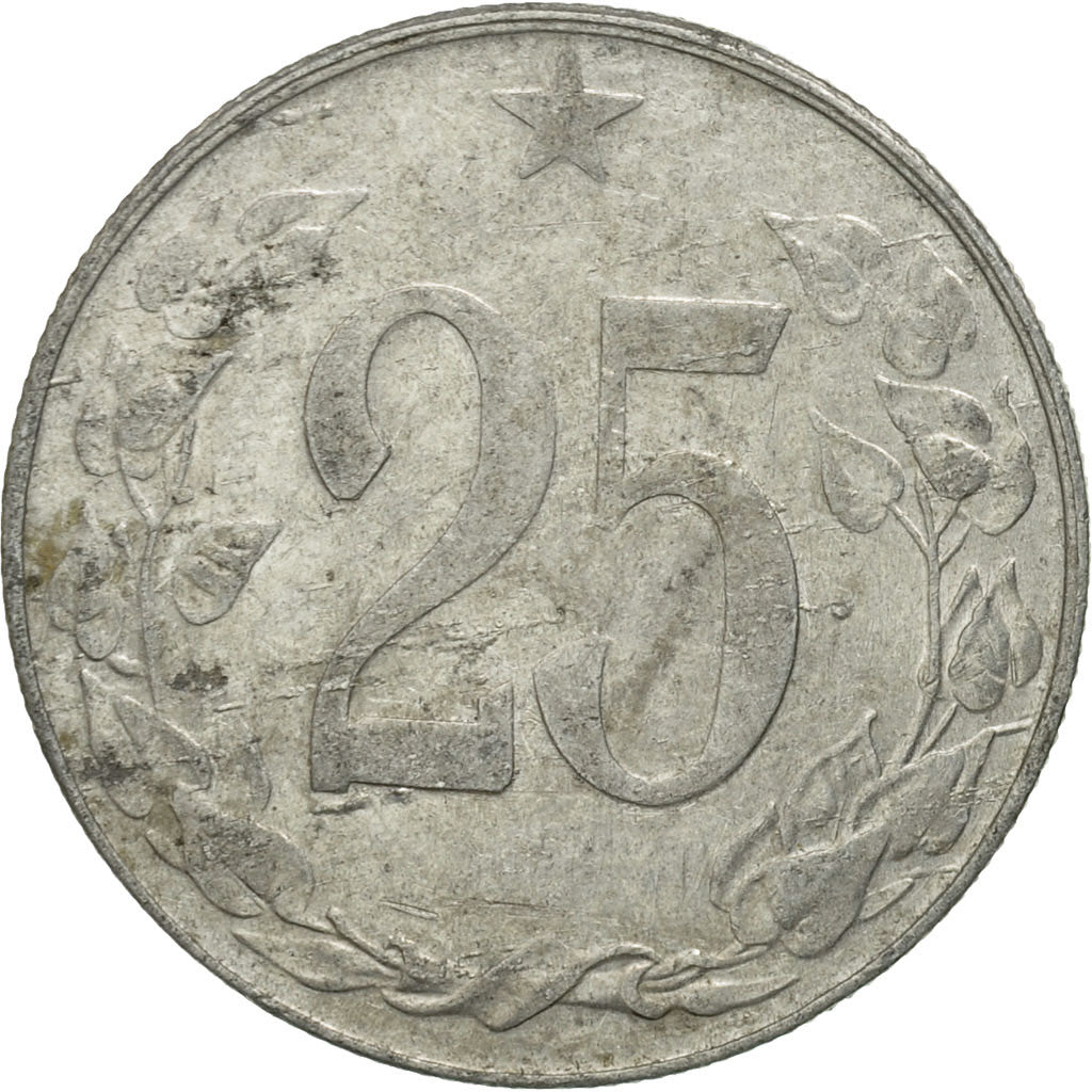 Coin, Czechoslovakia, 25 Haleru, 1953, VF(30-35), Aluminum, KM:39