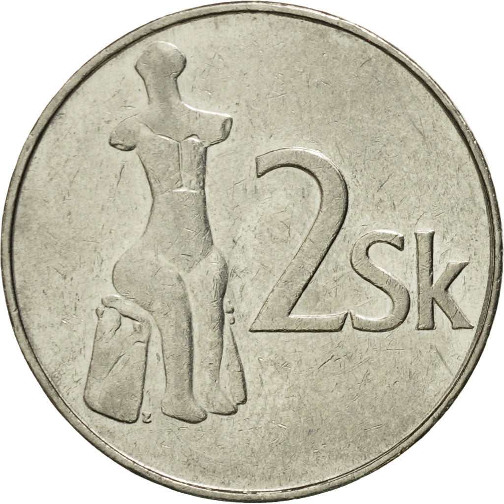 Coin, Slovakia, 2 Koruna, 1994, VF(30-35), Nickel plated steel, KM:13