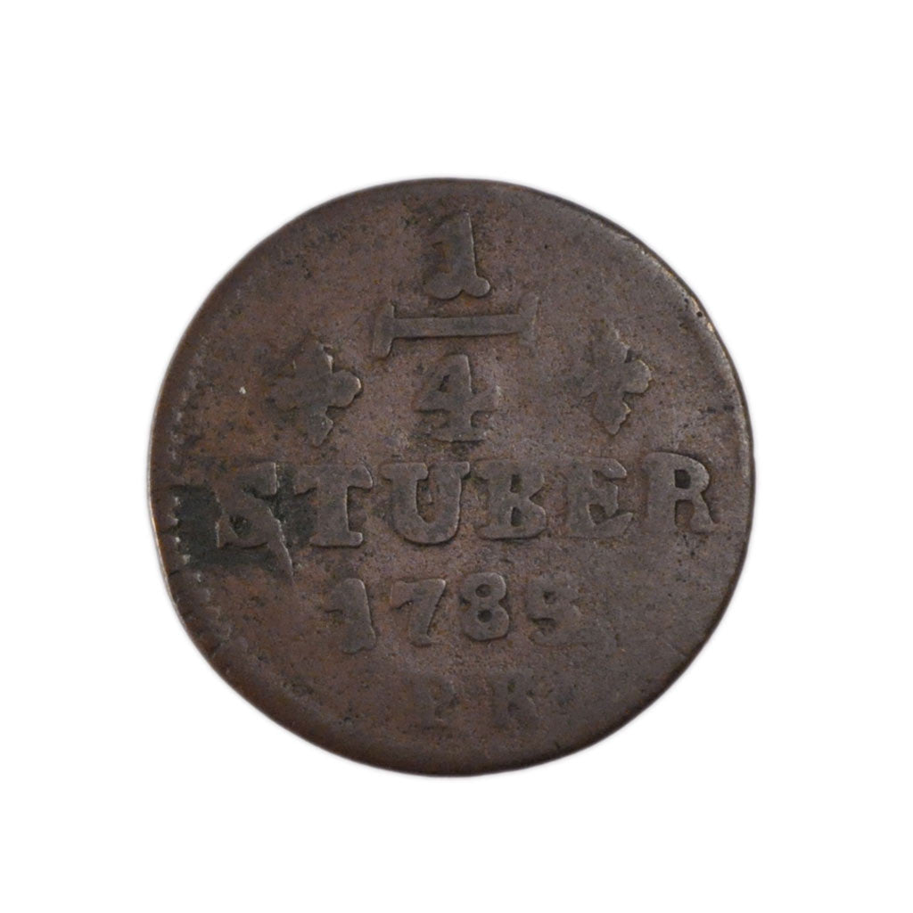GERMAN STATES, 1/4 Stuber, 1785, KM #205, VF(30-35), Copper, 23.7, 3.00