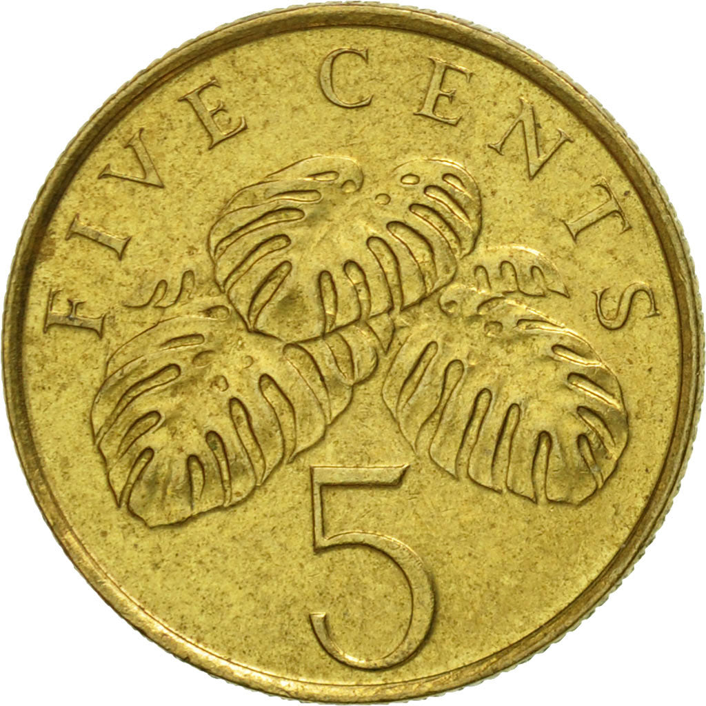 Moneta, Singapore, 5 Cents, 1995, Singapore Mint, MB+, Alluminio-bronzo, KM:99