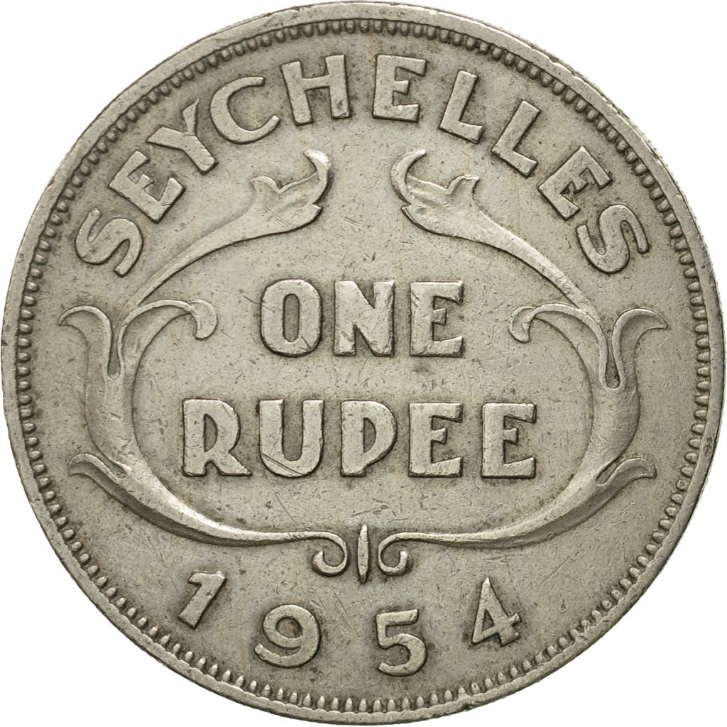 Coin, Seychelles, Rupee, 1954, British Royal Mint, VF(30-35), Copper-nickel