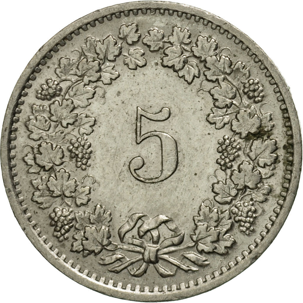 Moneda, Suiza, 5 Rappen, 1971, Bern, BC+, Cobre - níquel, KM:26