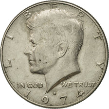 Coin, United States, Kennedy Half Dollar, Half Dollar, 1974, U.S. Mint, Denver