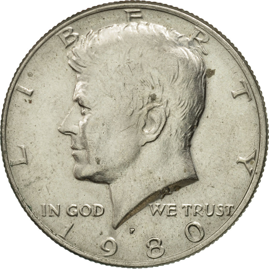 Coin, United States, Kennedy Half Dollar, Half Dollar, 1980, U.S. Mint