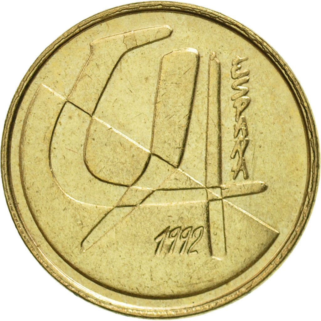 Coin, Spain, Juan Carlos I, 5 Pesetas, 1992, Madrid, EF(40-45), Aluminum-Bronze