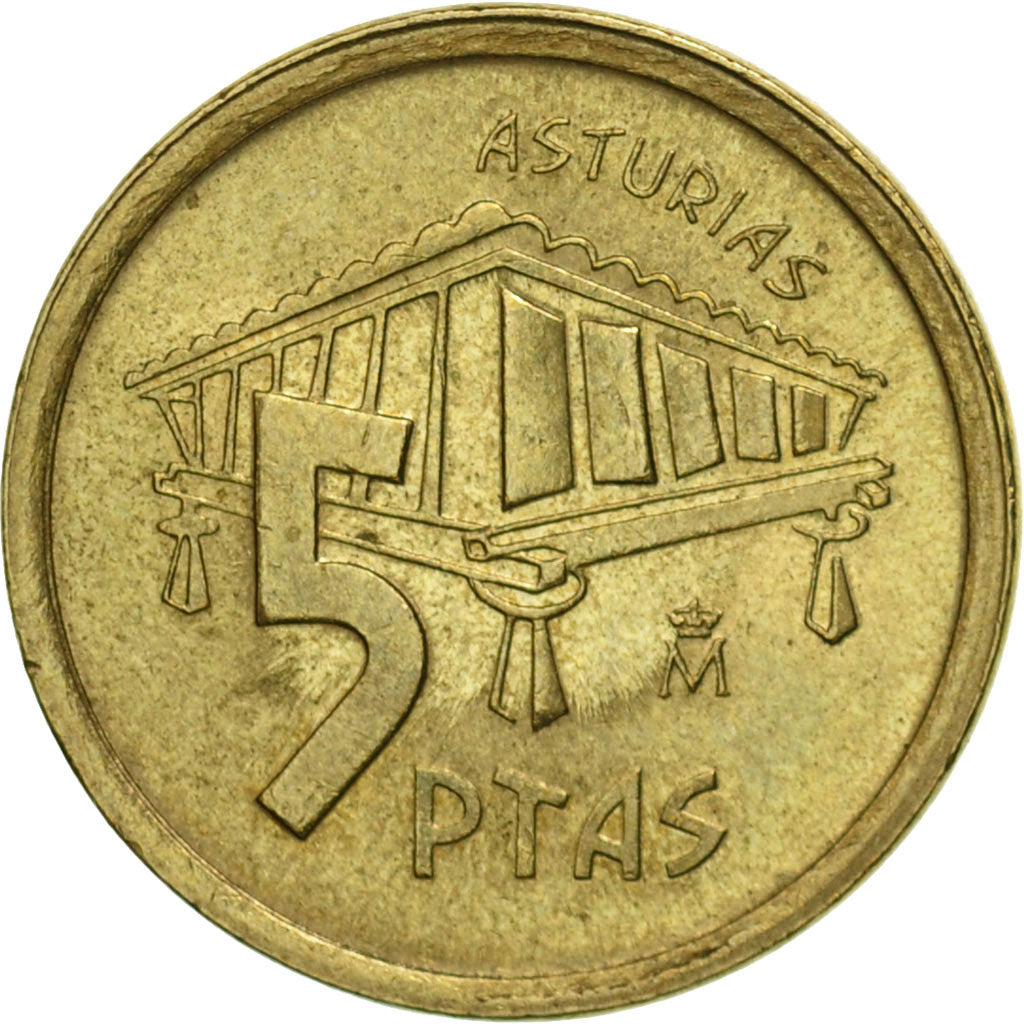 Münze, Spanien, Juan Carlos I, 5 Pesetas, 1995, Madrid, SS, Aluminum-Bronze