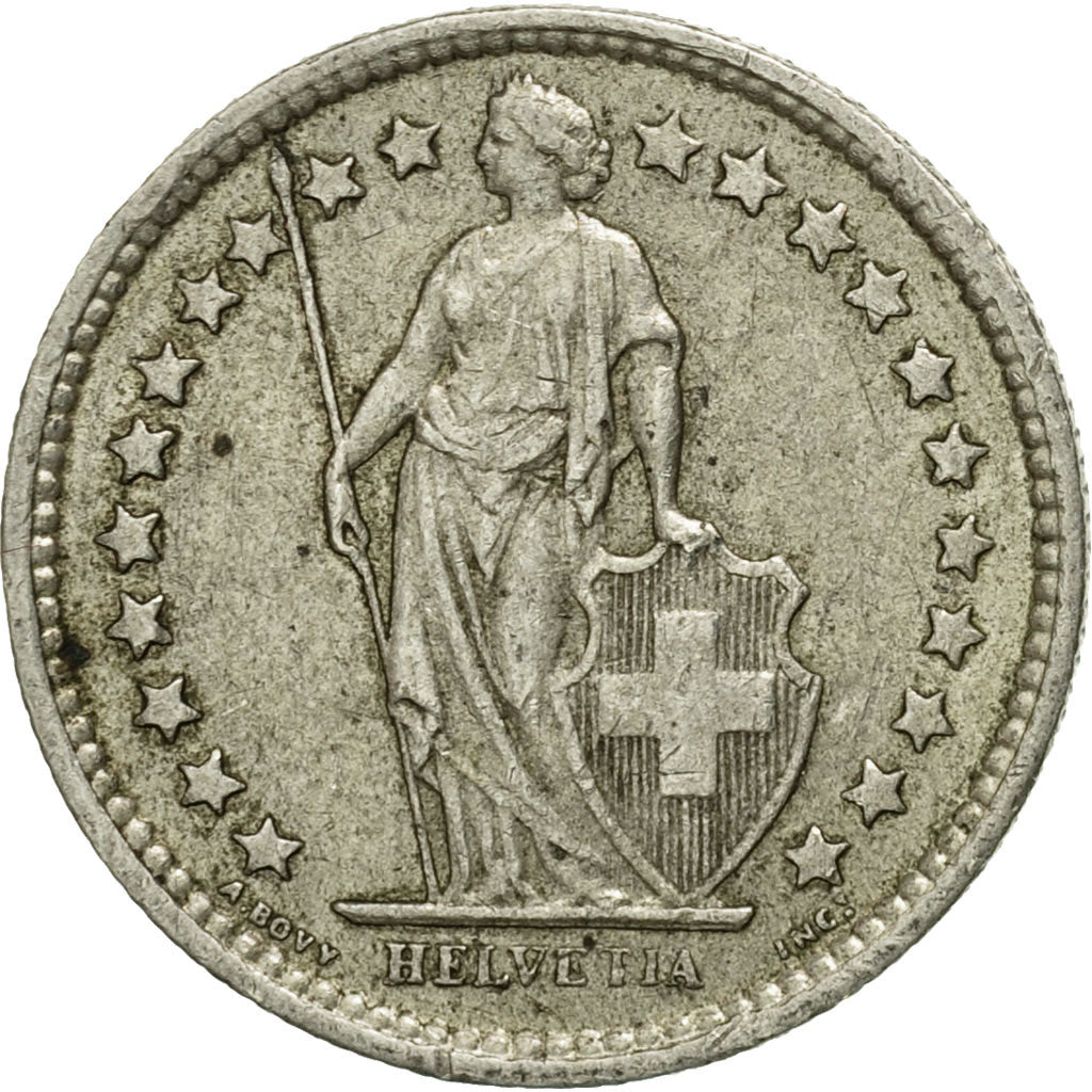 Coin, Switzerland, 1/2 Franc, 1958, Bern, VF(20-25), Silver, KM:23