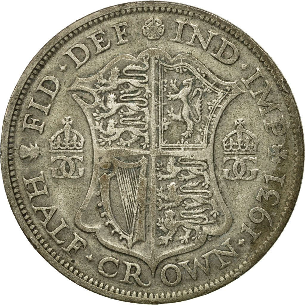 Coin, Great Britain, George V, 1/2 Crown, 1931, VF(20-25), Silver, KM:835
