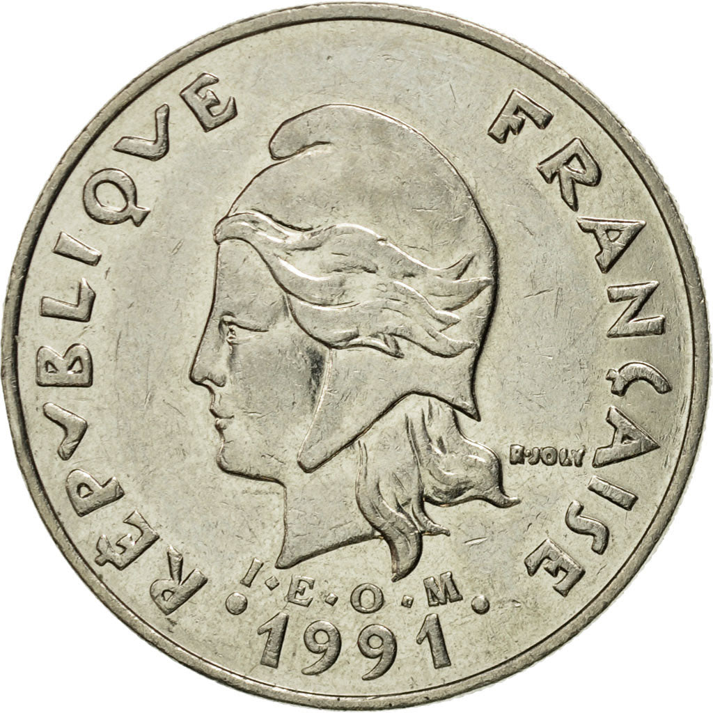 Münze, Neukaledonien, 20 Francs, 1991, Paris, SS+, Nickel, KM:12
