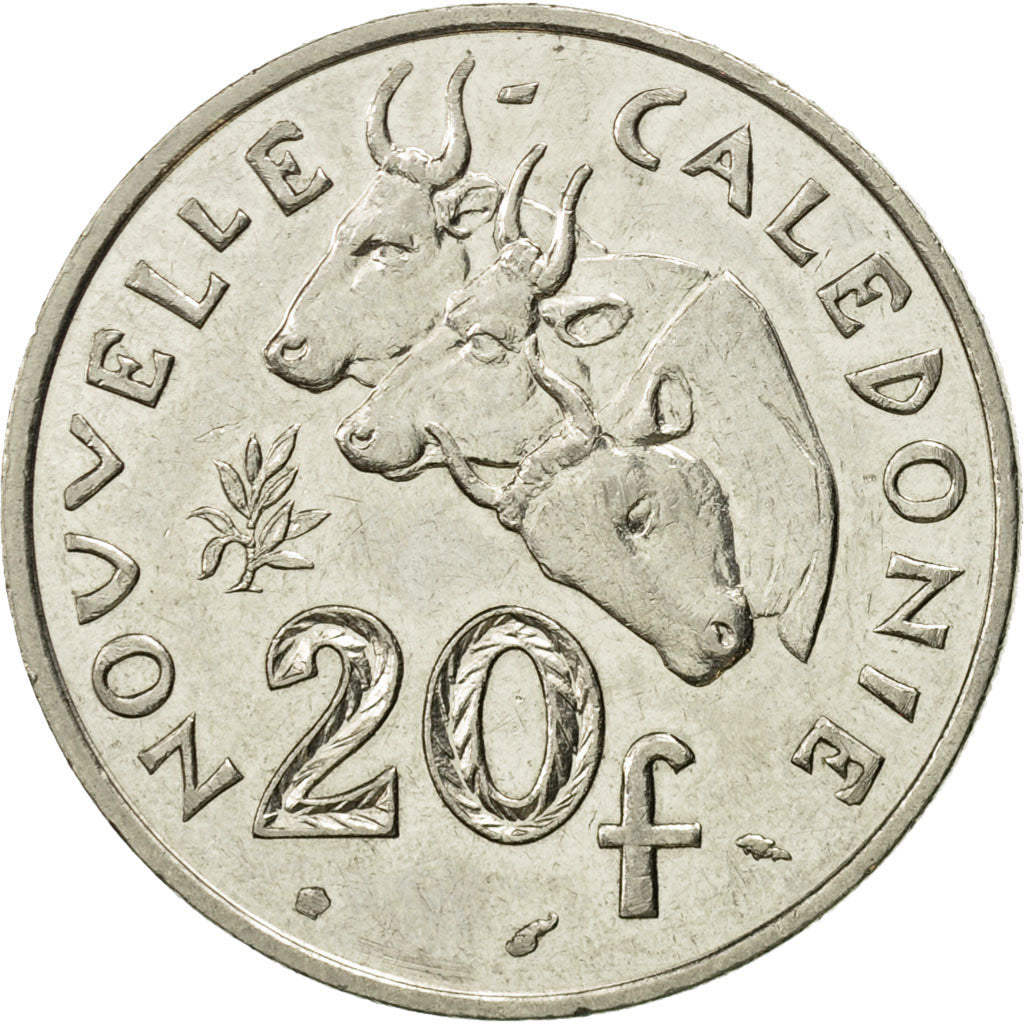 Moneta, Nuova Caledonia, 20 Francs, 1992, Paris, BB, Nichel, KM:12