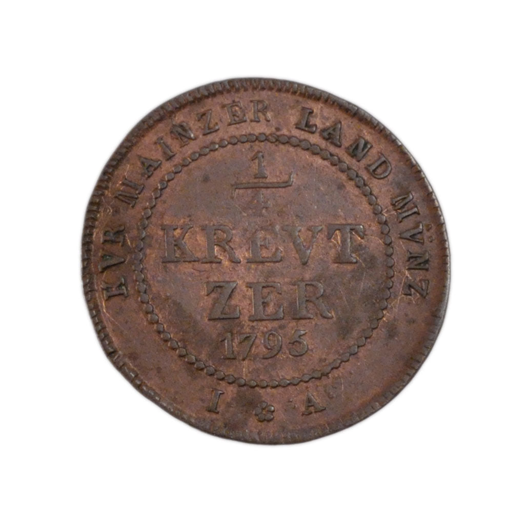 GERMAN STATES, 1/4 Kreutzer, 1795, KM #402, EF(40-45), Copper, 1.80