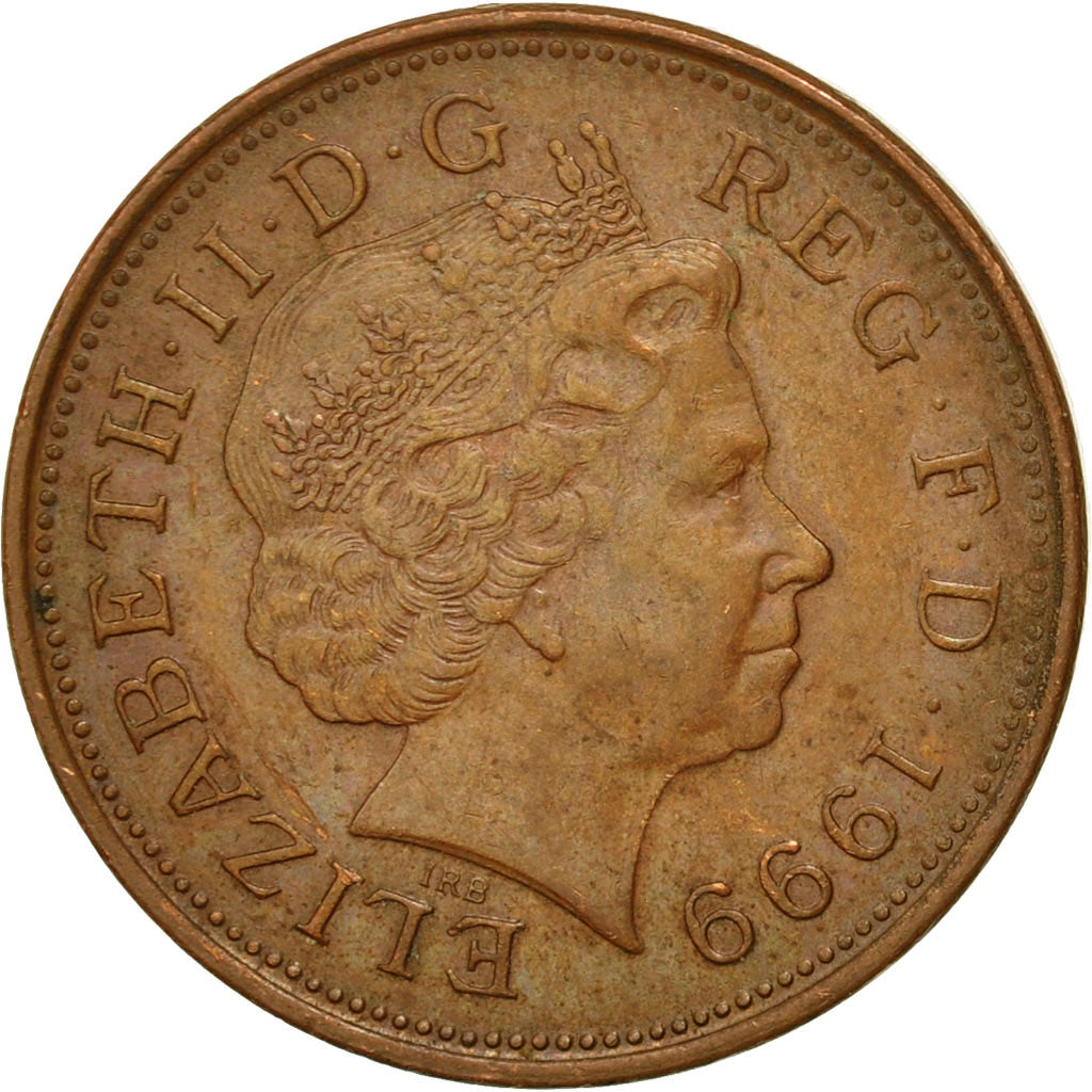 Coin, Great Britain, Elizabeth II, 2 Pence, 1999, EF(40-45), Bronze, KM:987a
