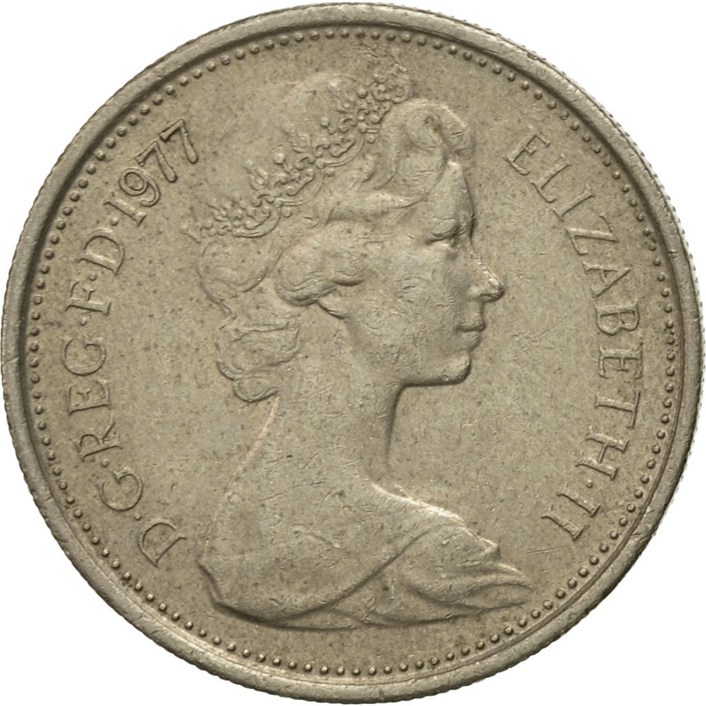 Coin, Great Britain, Elizabeth II, 5 New Pence, 1977, EF(40-45), Copper-nickel