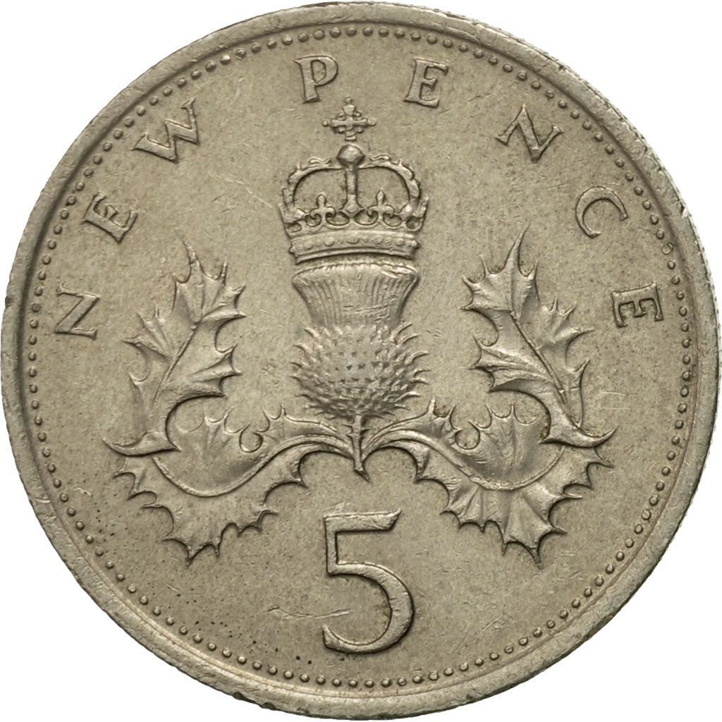 Coin, Great Britain, Elizabeth II, 5 New Pence, 1977, EF(40-45), Copper-nickel