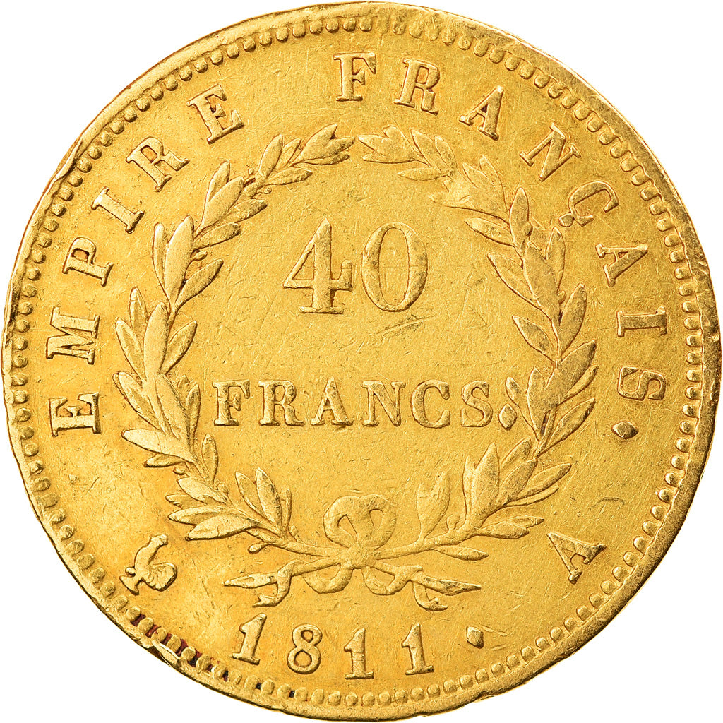 Coin, France, Napoléon I, 40 Francs, 1811, Paris, EF(40-45), Gold, KM:696.1