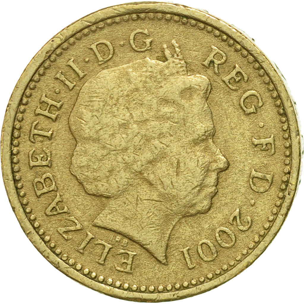 Coin, Great Britain, Elizabeth II, Pound, 2001, British Royal Mint, VF(30-35)