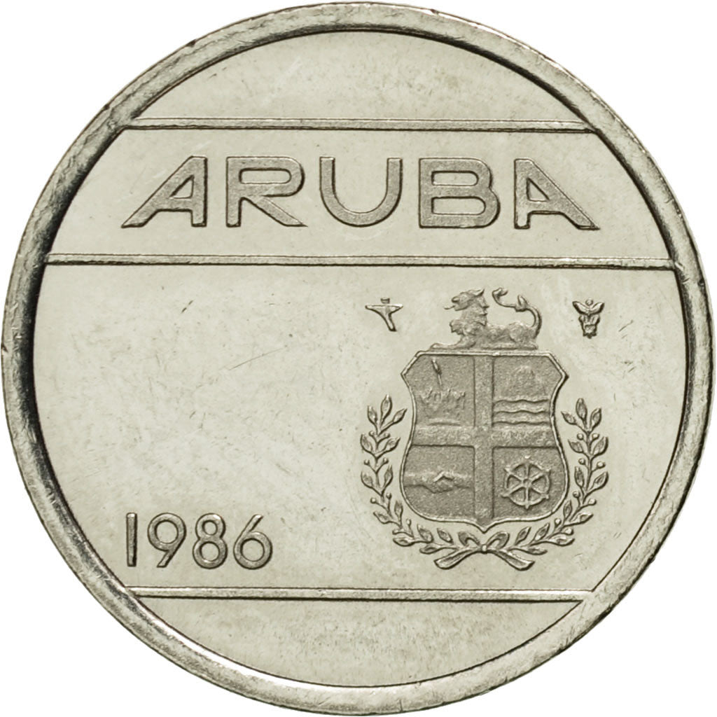 Münze, Aruba, Beatrix, 5 Cents, 1986, Utrecht, SS, Nickel Bonded Steel, KM:1