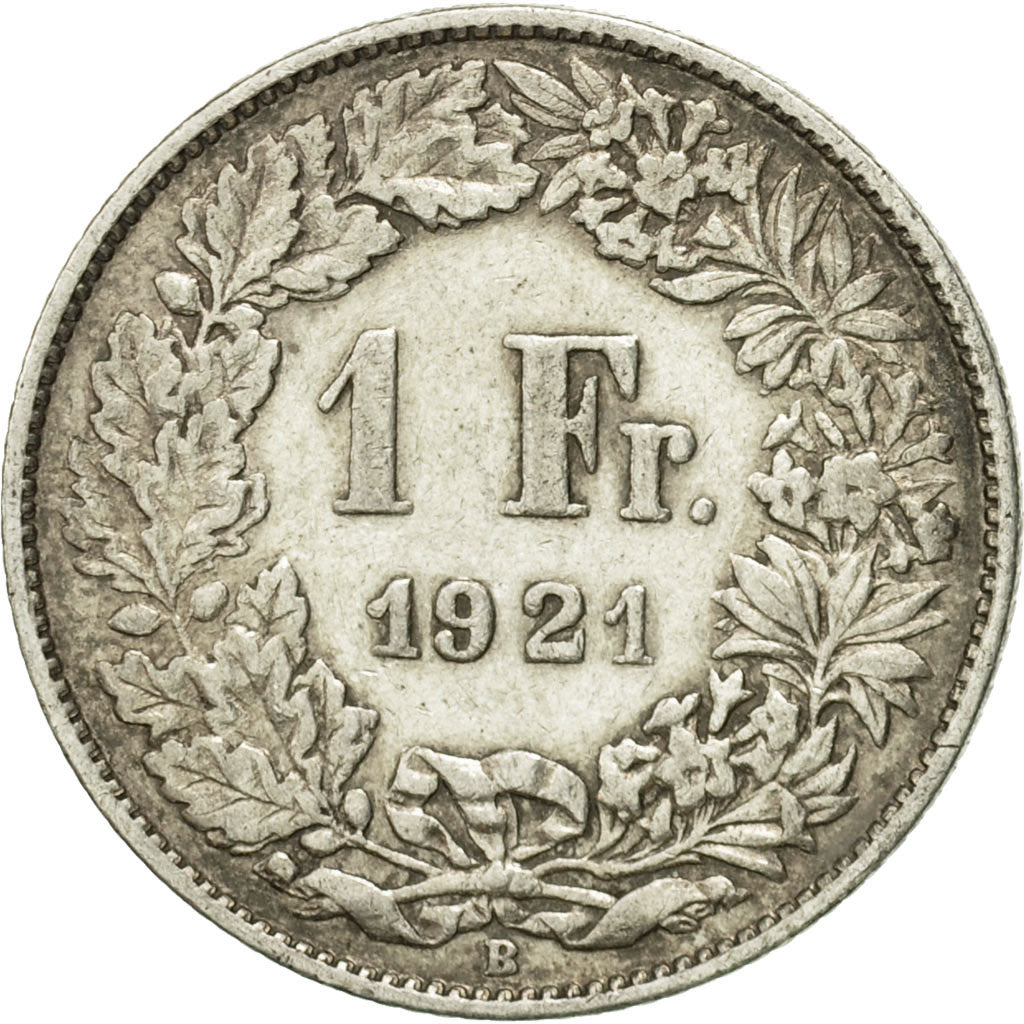 Moneta, Svizzera, Franc, 1921, Bern, MB, Argento, KM:24