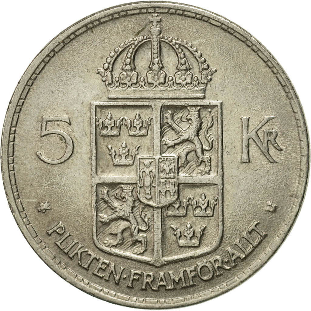 Coin, Sweden, Gustaf VI, 5 Kronor, 1972, VF(30-35), Copper-Nickel Clad Nickel