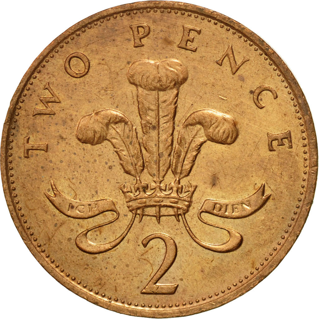 Moneda, Gran Bretaña, Elizabeth II, 2 Pence, 1989, BC+, Bronce, KM:936