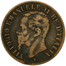 Coin, Italy, Vittorio Emanuele II, 2 Centesimi, 1862, Naples, VF(20-25), Copper