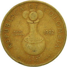 Moneda, Colombia, 20 Pesos, 1982, BC+, Aluminio - bronce, KM:271