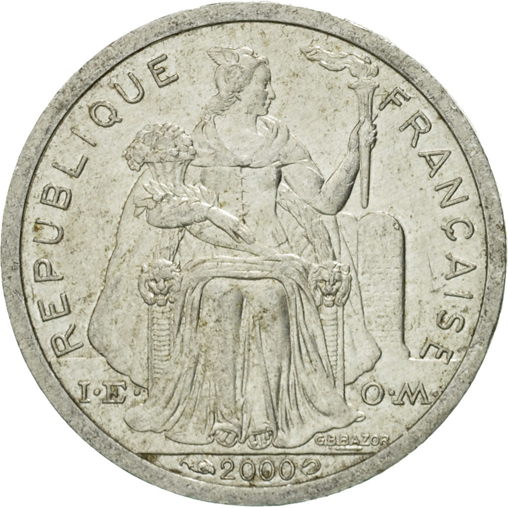 Coin, French Polynesia, Franc, 2000, Paris, EF(40-45), Aluminum, KM:11