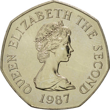 Coin, Jersey, Elizabeth II, 50 Pence, 1987, MS(60-62), Copper-nickel, KM:58.1