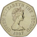Coin, Jersey, Elizabeth II, 50 Pence, 1987, MS(60-62), Copper-nickel, KM:58.1