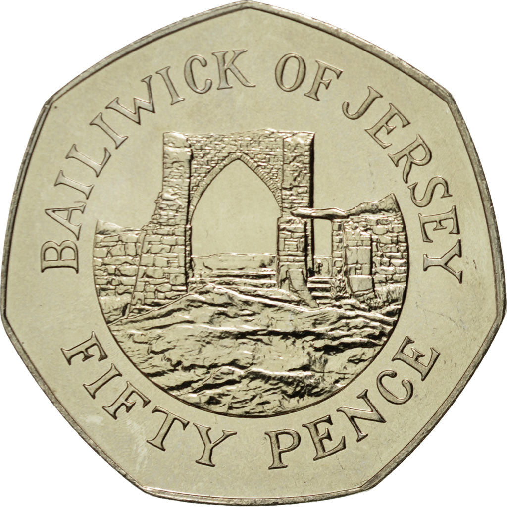 Coin, Jersey, Elizabeth II, 50 Pence, 1987, MS(60-62), Copper-nickel, KM:58.1