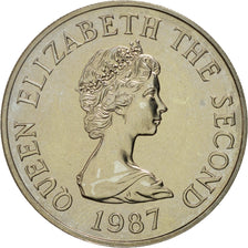 Coin, Jersey, Elizabeth II, 10 Pence, 1987, MS(60-62), Copper-nickel, KM:57.1