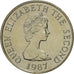 Coin, Jersey, Elizabeth II, 5 Pence, 1987, MS(60-62), Copper-nickel, KM:56.1