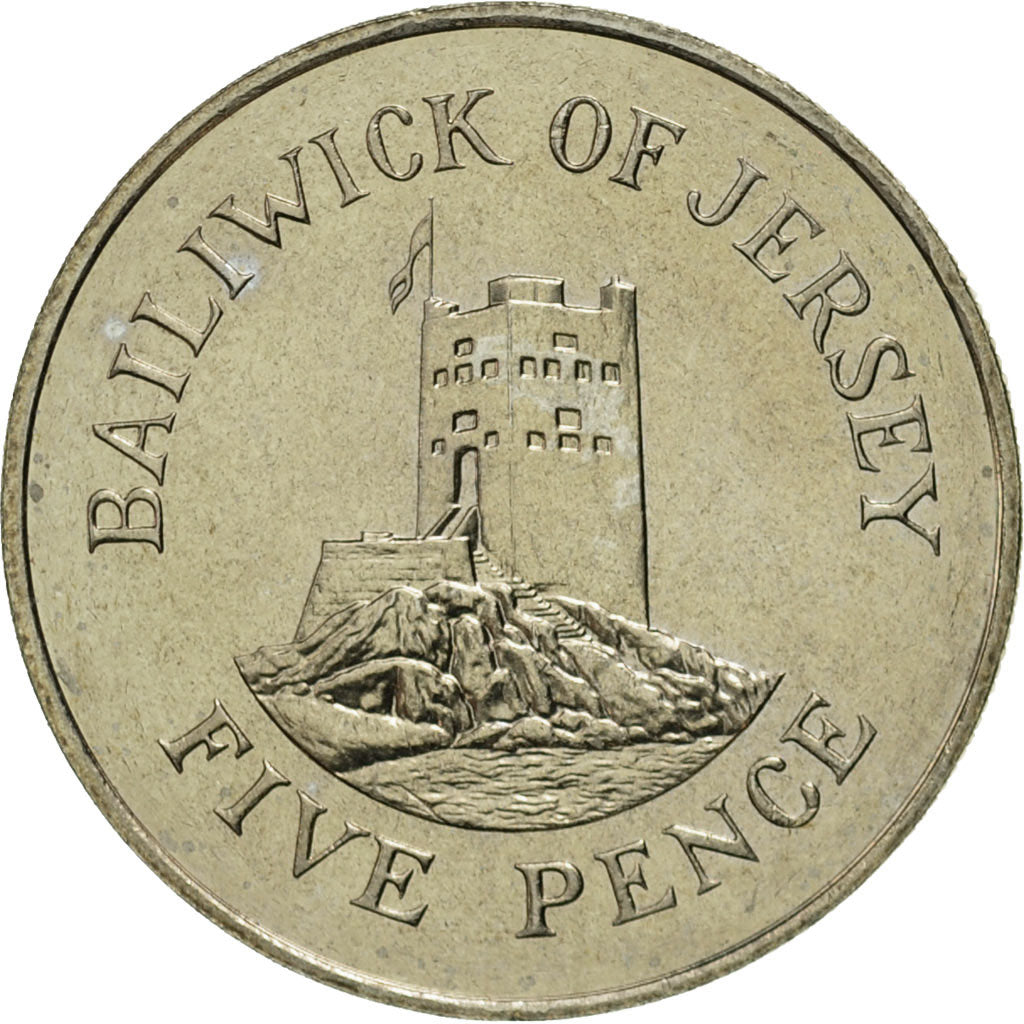 Coin, Jersey, Elizabeth II, 5 Pence, 1987, MS(60-62), Copper-nickel, KM:56.1