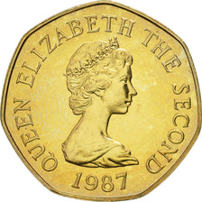 Moneda, Jersey, Elizabeth II, 20 Pence, 1987, EBC+, Cobre - níquel, KM:66