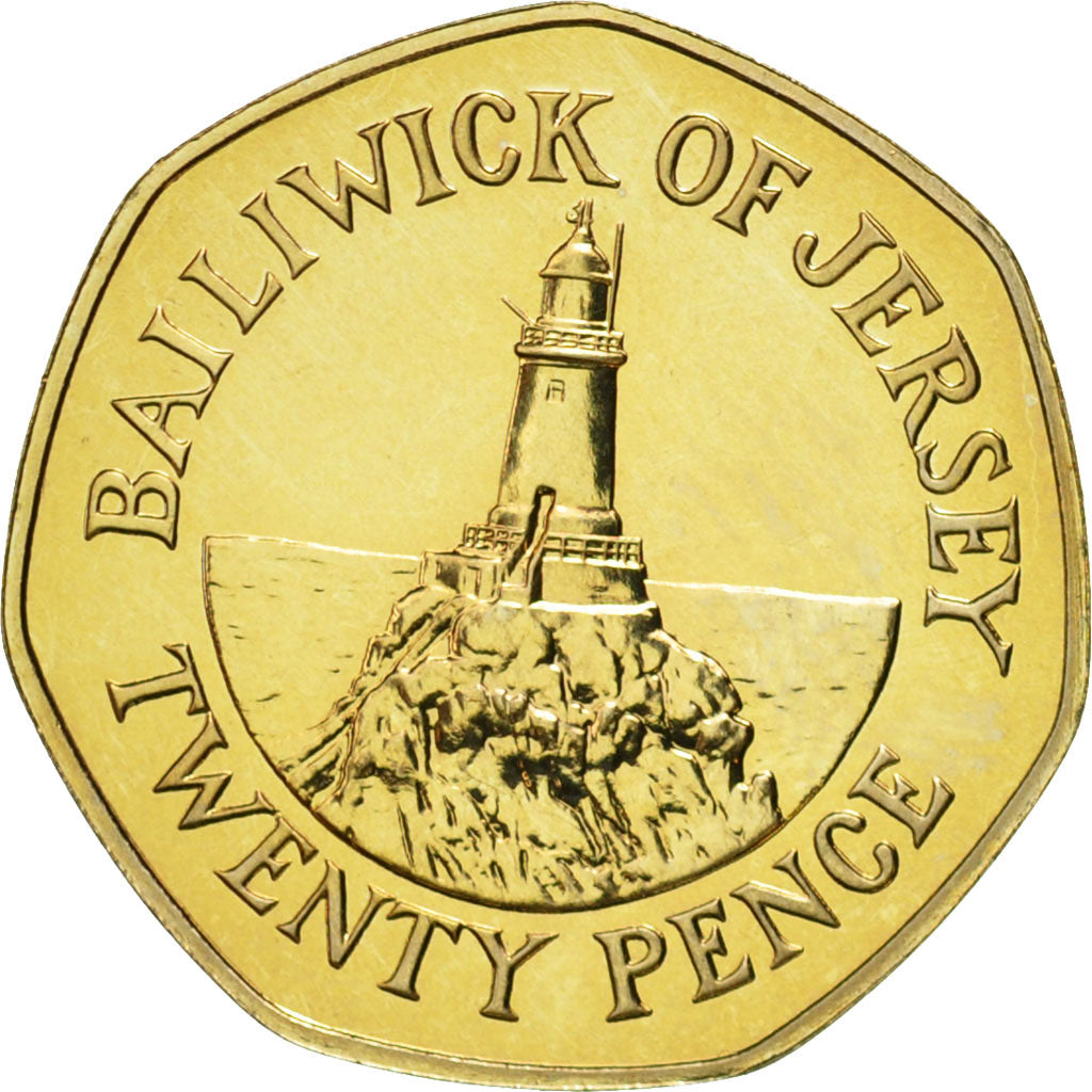 Moneda, Jersey, Elizabeth II, 20 Pence, 1987, EBC+, Cobre - níquel, KM:66