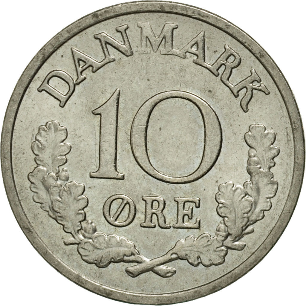 Coin, Denmark, Frederik IX, 10 Öre, 1963, Copenhagen, EF(40-45), Copper-nickel