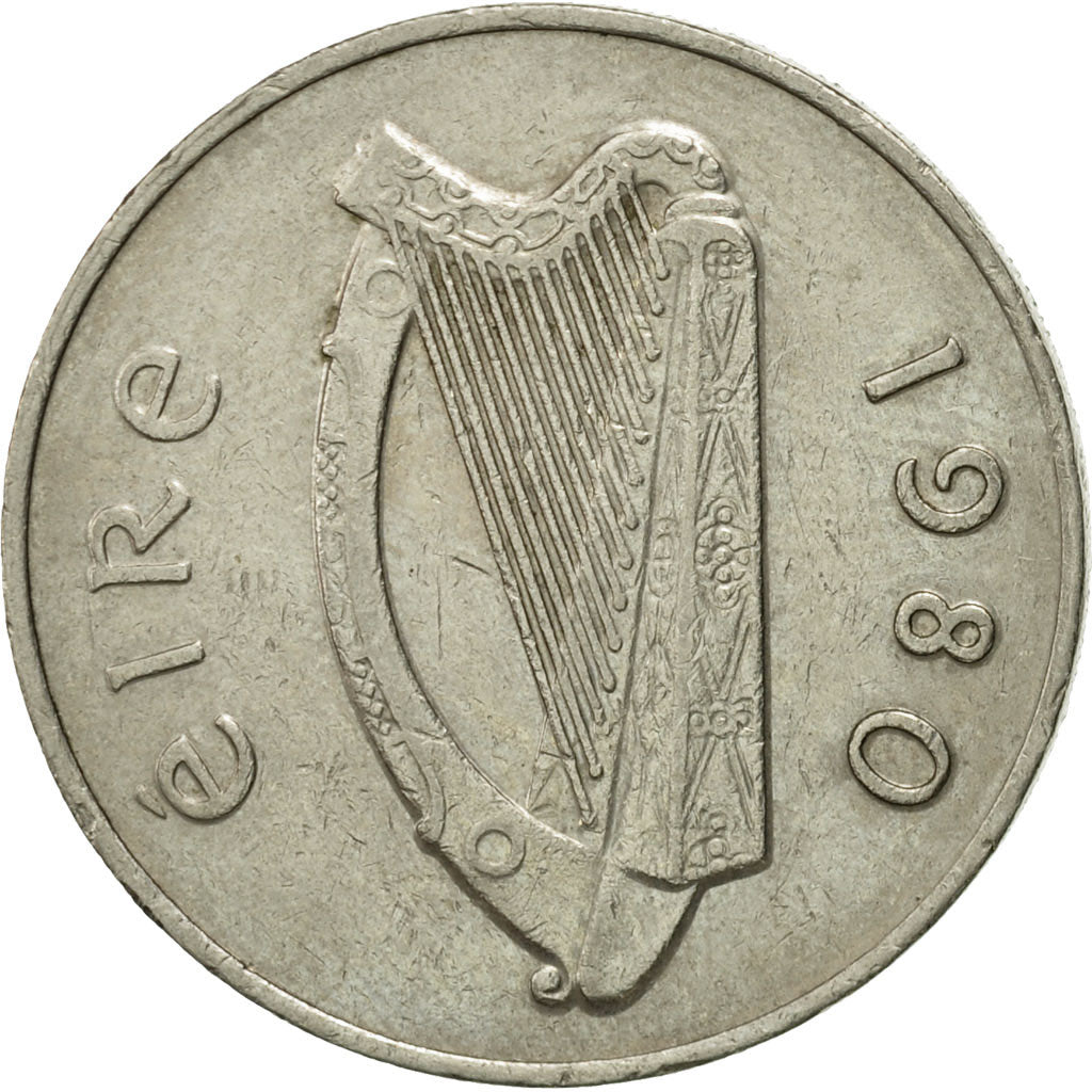 Coin, IRELAND REPUBLIC, 10 Pence, 1980, Copenhagen, EF(40-45), Copper-nickel