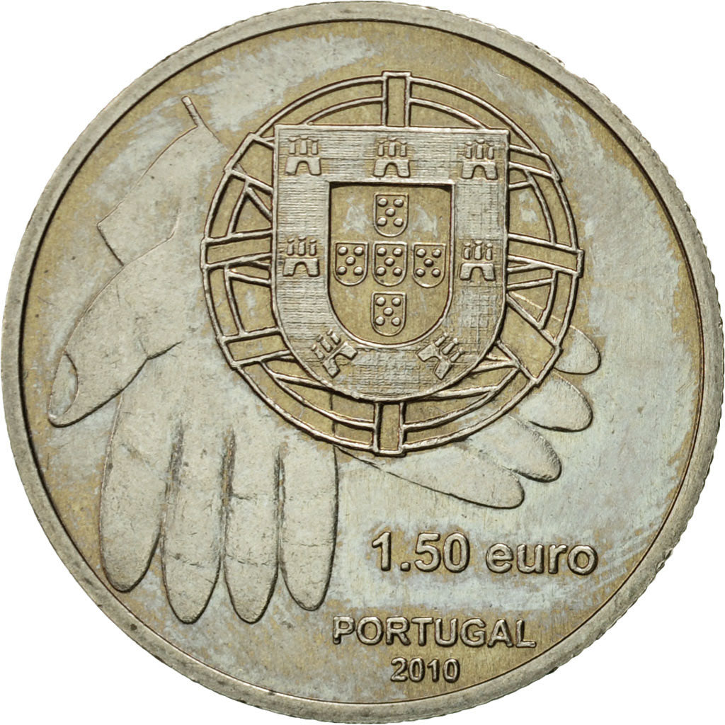 Coin, Portugal, 1-1/2 Euro, 2010, Lisbon, EF(40-45), Copper-nickel, KM:795