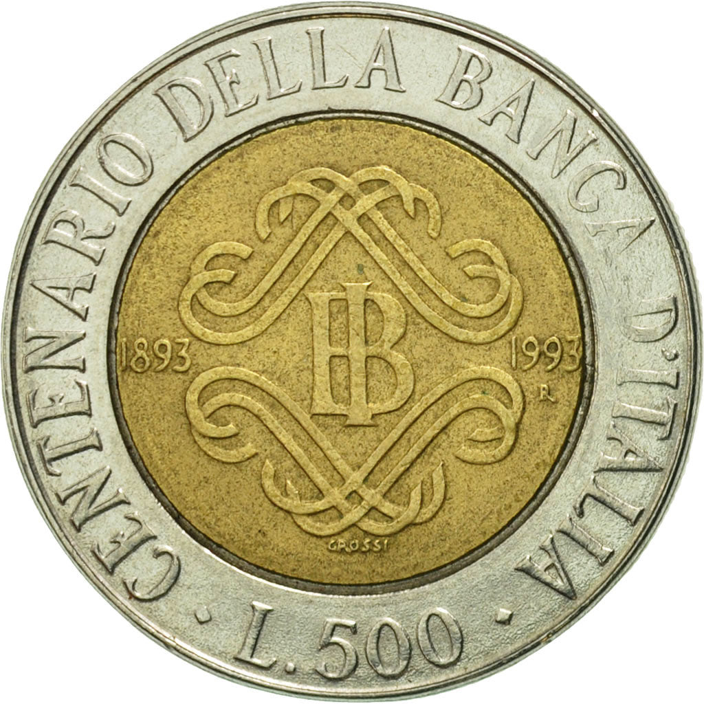 Coin, Italy, 500 Lire, 1993, Rome, VF(30-35), Bi-Metallic, KM:160