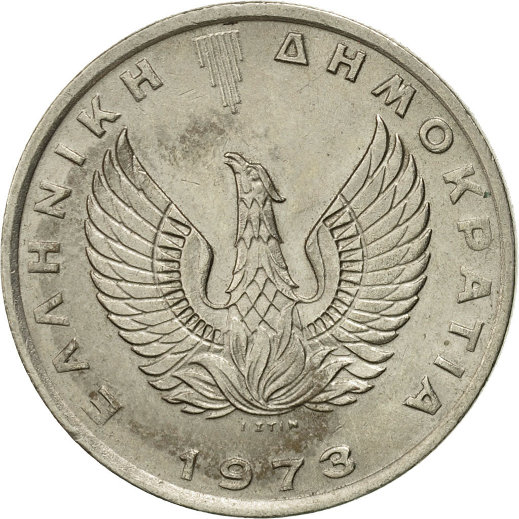 Coin, Greece, 10 Drachmai, 1973, VF(30-35), Copper-nickel, KM:110
