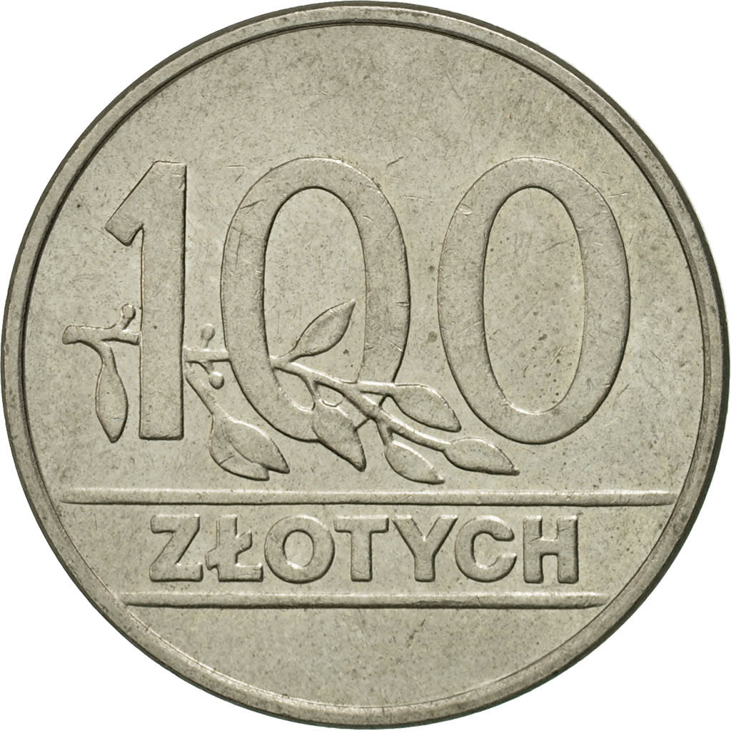 Coin, Poland, 100 Zlotych, 1990, Warsaw, VF(30-35), Copper-nickel, KM:214