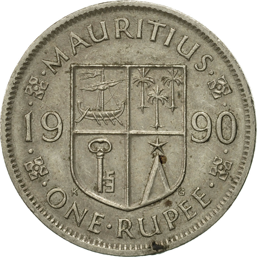 Monnaie, Mauritius, Rupee, 1990, TB+, Copper-nickel, KM:55