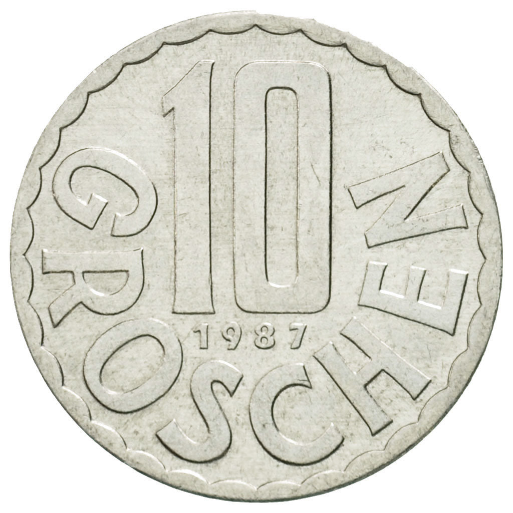 Munten, Oostenrijk, 10 Groschen, 1987, Vienna, FR+, Aluminium, KM:2878